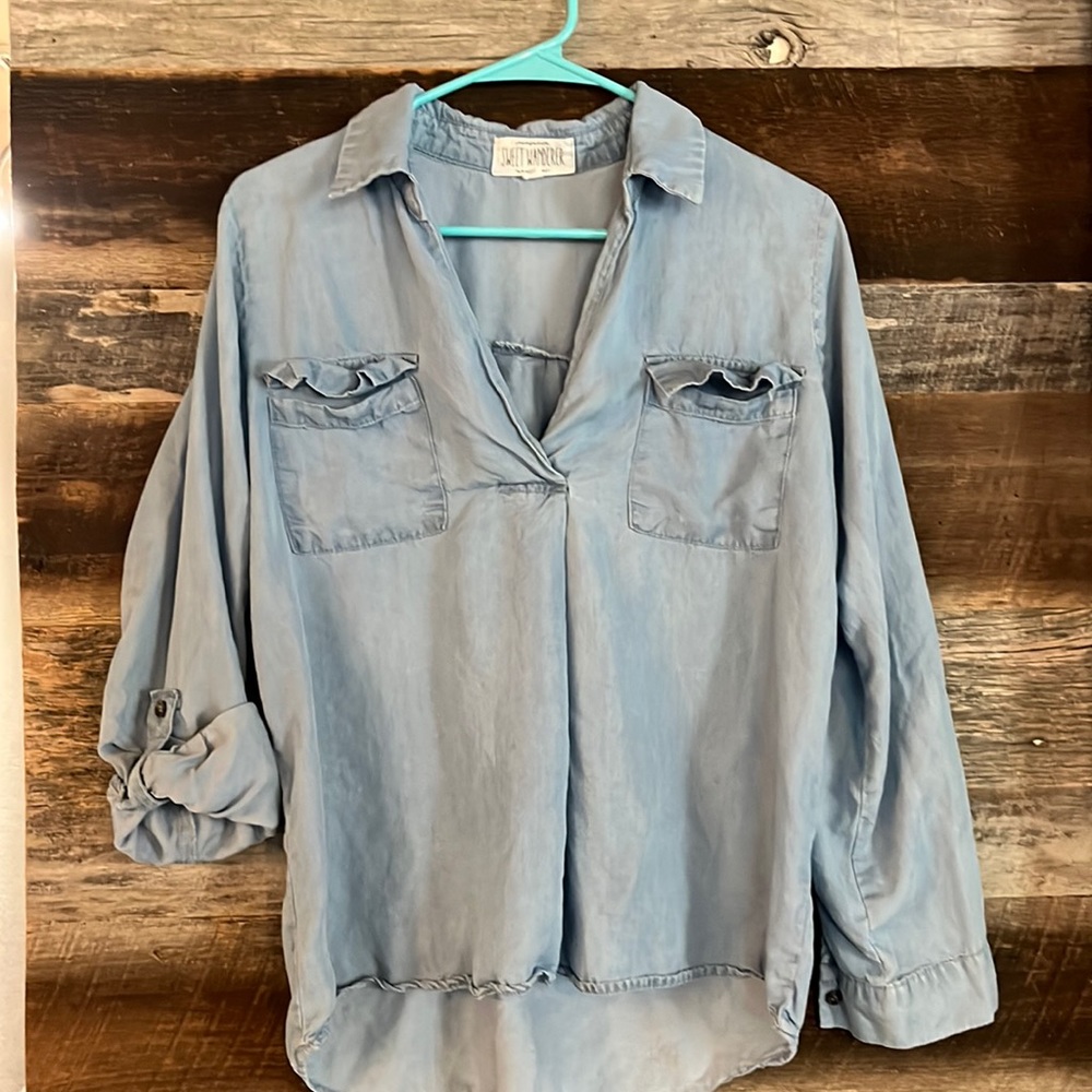 Denim pullover long sleeve